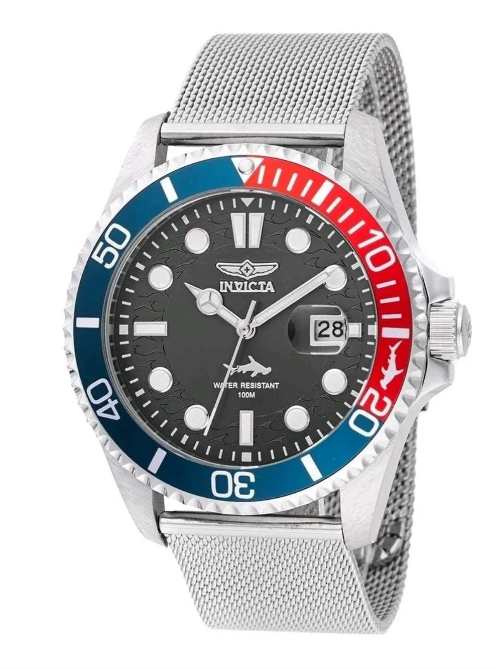 Invicta Pro Diver Curve Men's Watch 43mm Red & Blue Pepsi Stainless Steel 47176